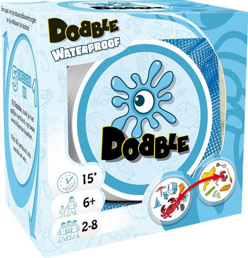 Dobble - Waterproof | Asmodee - Kaartspellen, Hobby en Vrije tijd, Gezelschapsspellen | Kaartspellen, Nieuw, Verzenden