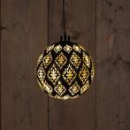 Glass Ball Baroque Black/Gold 15Cm /12Led Warm White /, Verzenden, Nieuw