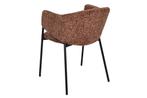 Design Stoel NOBLESSE Bruin Chenille Zwart Metalen Frame -, Ophalen of Verzenden, Nieuw