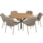 Manitoba  Prado dining tuinset 160 cm rond 7 delig zand, Tuin en Terras, Tuinsets en Loungesets, Ophalen of Verzenden, Nieuw