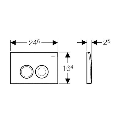 Bedieningsplaat Delta 25 by Geberit Frontbediening Mat, Doe-het-zelf en Verbouw, Sanitair, Ophalen of Verzenden