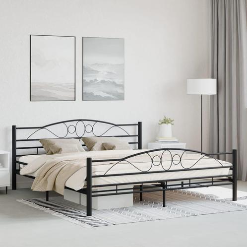 vidaXL Bedframe staal zwart 180x200 cm, Huis en Inrichting, Slaapkamer | Bedden, 80 cm, 200 cm, Zwart, Eenpersoons, Nieuw, Metaal