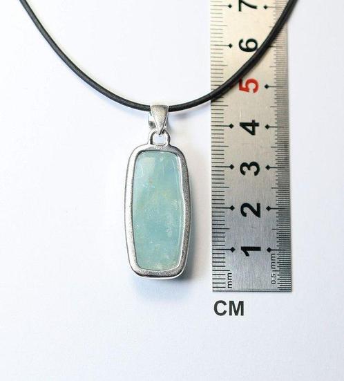 aquamarijn Hanger / cabochon / nieuw- 9.52 g - (1), Verzamelen, Mineralen en Fossielen
