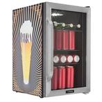 Bier Koelkast Zilver Drankenkoelkast Glazen Deur 70L, Witgoed en Apparatuur, Koelkasten en IJskasten, Zonder vriesvak, Refurbished