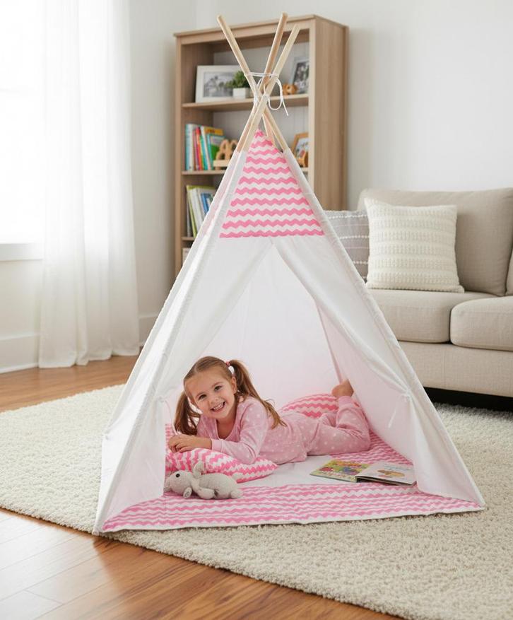 Speeltent - Tipi Tent - Met Grondkleed & Kussens -, Kinderen en Baby's, Speelgoed | Buiten | Speeltoestellen, Nieuw, Verzenden
