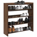 vidaXL Schoenenrek 80x25x81 cm bewerkt hout bruin eikenkleur, Verzenden, Nieuw