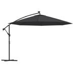 Zwarte Zweefparasol met LED|Tweedekansje | OP=OP, Tuin en Terras, Ophalen of Verzenden, Nieuw, 3 tot 4 meter, Zweefparasol