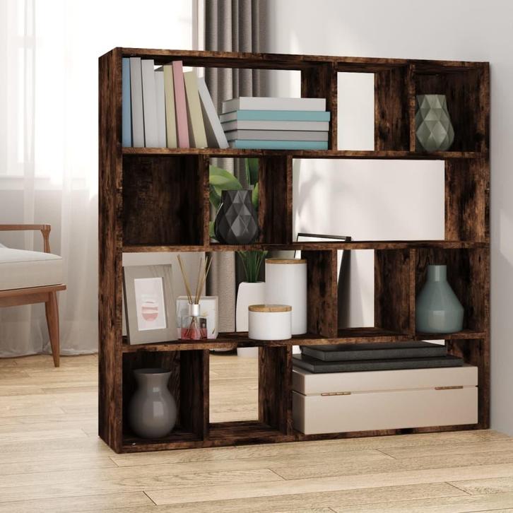 vidaXL Boekenkast/kamerscherm 105x24x102 cm gerookt, Huis en Inrichting, Woonaccessoires | Kamerschermen, Nieuw, Verzenden