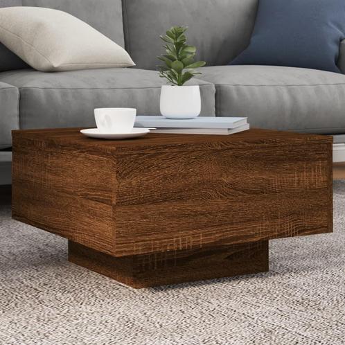 vidaXL Salontafel 55x55x31 cm bewerkt hout bruin eikenkleur, Huis en Inrichting, Tafels | Salontafels, 50 tot 100 cm, Nieuw, Overige houtsoorten