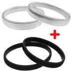Fako Bijoux® - Set Van 2 paar Mouwophouders Zwart & Zilver -, Sieraden, Tassen en Uiterlijk, Overige Accessoires, Verzenden, Nieuw