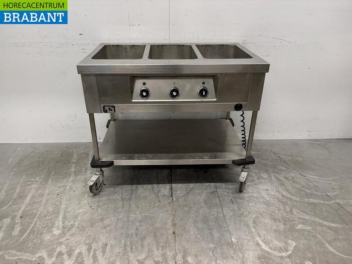 RVS Blanco Verrijdbare Bain Marie 3 x 1/1 GN 230V Horeca, Zakelijke goederen, Horeca | Keukenapparatuur, Gebruikt, Ophalen of Verzenden