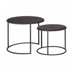 *WOONWINKEL* Tower Living Spello Ronde Bijzettafel Set Zwart, Huis en Inrichting, Tafels | Salontafels, Verzenden, Nieuw