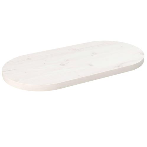 vidaXL Tafelblad ovaal 70x35x2,5 cm massief grenenhout wit, Huis en Inrichting, Tafels | Eettafels, Nieuw, Verzenden