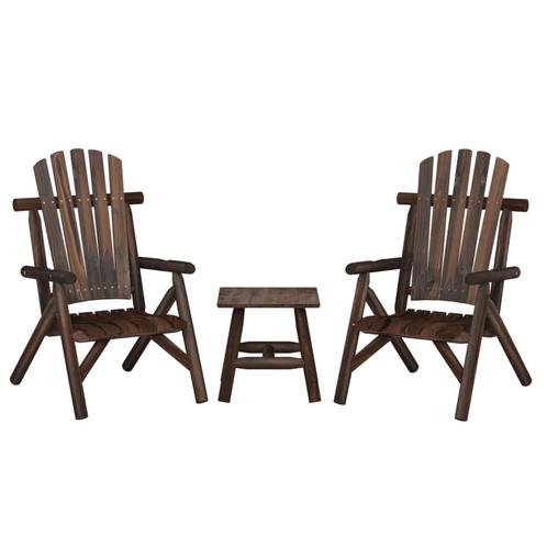 vidaXL 3-delige Loungeset massief vurenhout, Tuin en Terras, Tuinsets en Loungesets, Loungeset, Nieuw, Hout, Verzenden