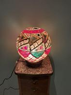 Tafellamp - Hout, kameelleer - Lamp en kamelenleer