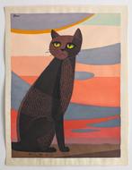 Inagaki Tomoo Cat at Sunset 1969 Zeldzame Japanse