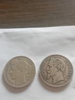 Frankrijk. 5 Francs 1849-A en 1870-A (2 zilveren munten), Postzegels en Munten, Munten | Europa | Niet-Euromunten