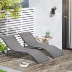 Set van 2 Stoffen Tuinligstoelen - Ergonomisch Alu Frame, Tuin en Terras, Verzenden, Nieuw