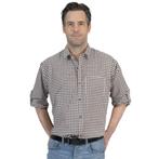 Blouse Heren Bruin/Wit Geblokt, Ophalen of Verzenden, Nieuw