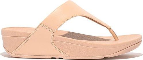 FitFlop Lulu Leather Toepost Vrouwen - Beigey Beige Maat 42, Kleding | Dames, Schoenen, Nieuw, Verzenden