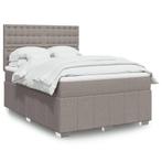 vidaXL Boxspring met matras stof taupe 140x190 cm, Verzenden, Stof, Nieuw, Tweepersoons