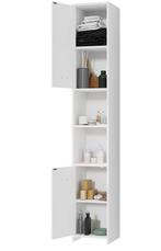 Badkamer hoge kast Neapel Wit 180x30x30cm (Meubelen), Huis en Inrichting, Kasten | Televisiemeubels, Verzenden, Nieuw