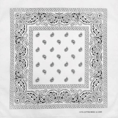 Bandana Zakdoek Paisley Wit, Sieraden, Tassen en Uiterlijk, Uiterlijk | Haarverzorging, Verzenden