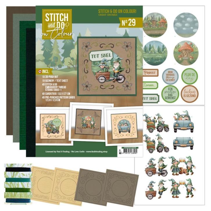 Stitch and Do on Colour 029 - Great Gnomes, Hobby en Vrije tijd, Kaarten | Zelf maken, Overige typen, Nieuw, Overige thema's, Ophalen of Verzenden