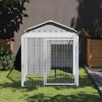 vidaXL Kippenhok met ren 117x201x123 cm gegalvaniseerd staal, Dieren en Toebehoren, Knaagdieren en Konijnen | Hokken en Kooien