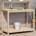 vidaXL Oppottafel met schappen 108x50x109,5 cm massief, Tuin en Terras, Overige Tuin en Terras, Verzenden, Nieuw