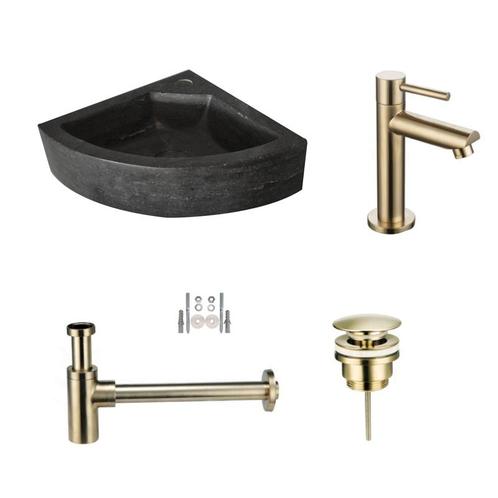 Sani Royal Fonteinset Hardstenen Corner met Kraan,, Doe-het-zelf en Verbouw, Sanitair