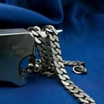 Zilveren robuuste gourmetschakel ketting, Ophalen of Verzenden, Gebruikt, Overige kleuren, Zilver