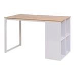 vidaXL Schrijftafel 120x60x75 cm eikenkleur en wit, Huis en Inrichting, Verzenden, Nieuw