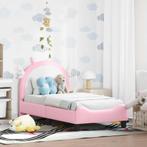 vidaXL Peuterbedframe met hoofdbord met hoofdeinde Roze 70 x, Verzenden, Nieuw