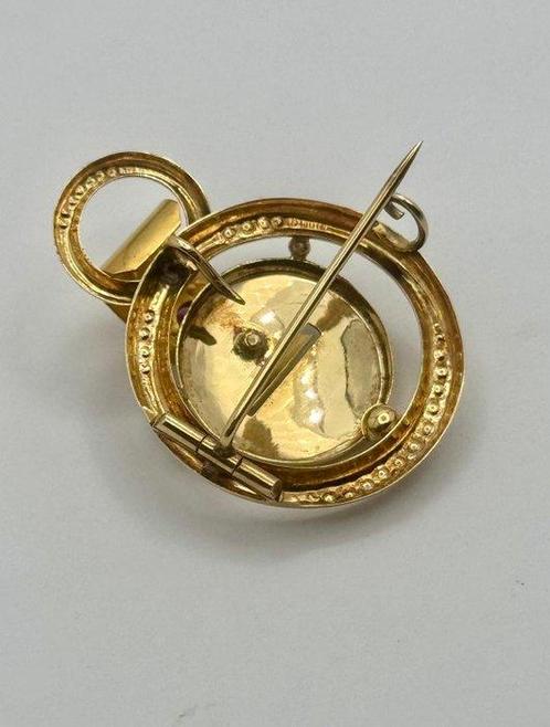 Broche - 9 kt. Geel goud - Borbonische speld/pendant, Sieraden, Tassen en Uiterlijk, Antieke sieraden