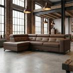 Leren hoekbank Nova - 2.5-zits arm rechts + Longchair arm, Huis en Inrichting, Banken | Bankstellen, 250 tot 300 cm, Bohemian, Industrieel, Modern, Scandinavisch