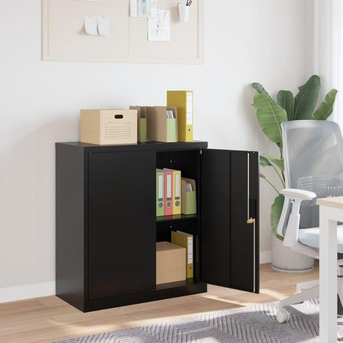 vidaXL Archiefkast 79x40x90 cm staal zwart, Huis en Inrichting, Kasten | Roldeurkasten en Archiefkasten, Nieuw, Verzenden