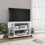 vidaXL Tv-meubel met wieltjes 80x40x45 cm bewerkt hout wit, Huis en Inrichting, Verzenden, Nieuw, 50 tot 100 cm, Minder dan 100 cm