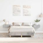 vidaXL Bedframe zonder matras 120x200 cm spaanplaat beton, Verzenden, Nieuw, Twijfelaar, 120 cm