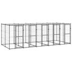 vidaXL Hondenkennel met dak 12,1 m² staal, Dieren en Toebehoren, Verzenden, Nieuw