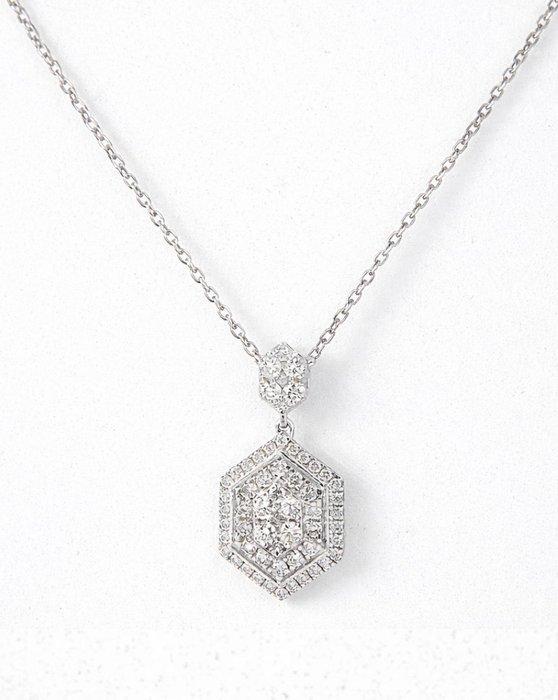 Halsketting - 14 karaat Witgoud - 0.71ct. tw. Diamant, Sieraden, Tassen en Uiterlijk, Kettingen