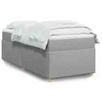 vidaXL Boxspring met matras stof lichtgrijs 100x200 cm, Huis en Inrichting, Slaapkamer | Bedden, 100 cm, Eenpersoons, Verzenden