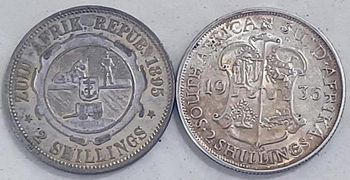 Zuid-Afrika. 2 Shilling 1895, 1936/ 80% and 92.5% Silver-, Postzegels en Munten, Munten | Europa | Niet-Euromunten