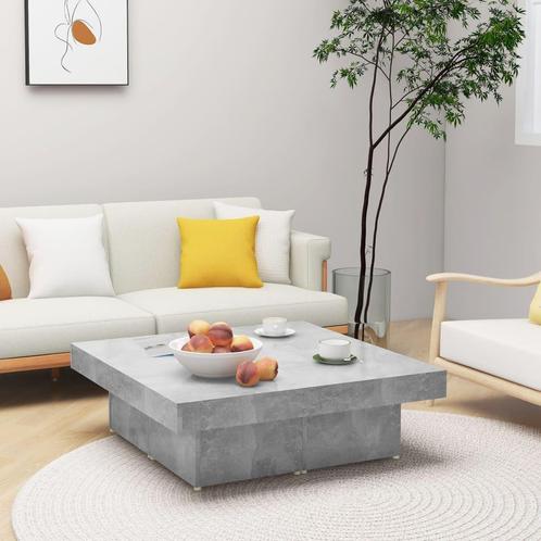 vidaXL Salontafel 90x90x28 cm bewerkt hout betongrijs, Huis en Inrichting, Tafels | Salontafels, 50 tot 100 cm, Nieuw, Overige houtsoorten