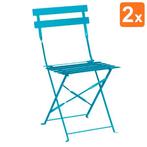 Opklapbare Stoelen | Staal | Turquoise | In-/Outdoor | 2, Verzenden, Nieuw in verpakking