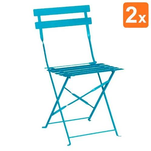 Opklapbare Stoelen | Staal | Turquoise | In-/Outdoor | 2, Zakelijke goederen, Horeca | Keukenapparatuur, Nieuw in verpakking, Verzenden