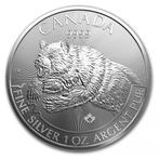 Canadian Predators - Grizzly 1 oz 2019 (500.000 oplage), Zilver, Losse munt, Verzenden, Noord-Amerika