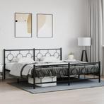 vidaXL Bedframe met hoofd- en voeteneinde metaal zwart, Huis en Inrichting, Slaapkamer | Bedden, Verzenden, Zwart, Metaal, Nieuw