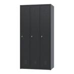 Nieuwe metalen locker | 3 deurs - 3 delig | kluisjes | zwart, Huis en Inrichting, Kasten | Lockerkasten, Nieuw, Modern, Ophalen of Verzenden
