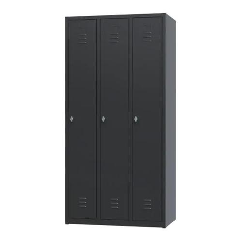 Nieuwe metalen locker | 3 deurs - 3 delig | kluisjes | zwart, Huis en Inrichting, Kasten | Lockerkasten, Nieuw, Ophalen of Verzenden